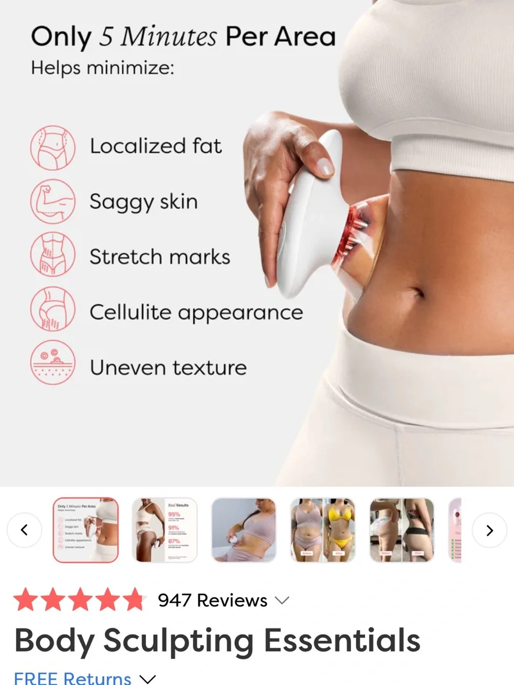 ReduSculpt White Handheld Body Sculpting Device